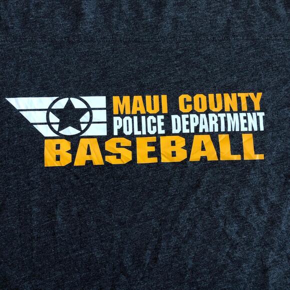Grey Maui County Police Department Baseball Graphic Tee - Picture 4 of 4